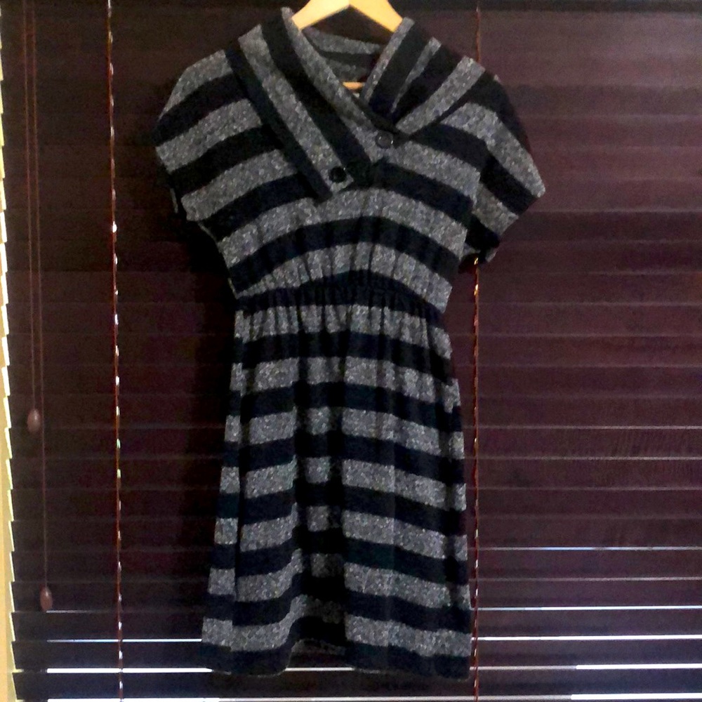 Black and grey sweater dress
